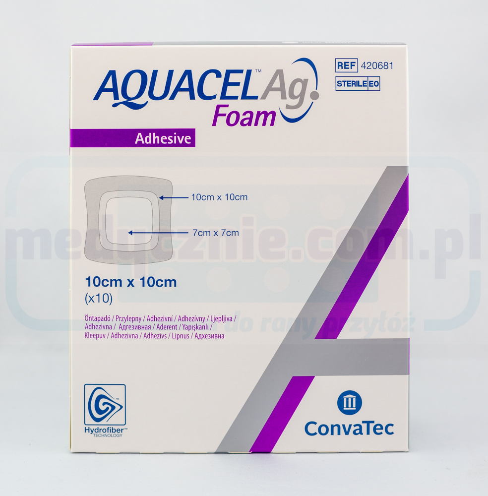 Aquacel Foam Ag Adhesive 10*10cm mehrschichtiger Schaumstoffverband 1Stk.